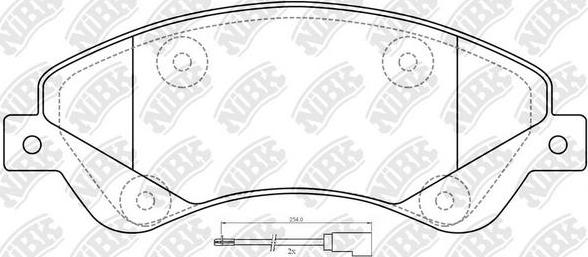 NiBK PN0505W - Kit de plaquettes de frein, frein à disque cwaw.fr