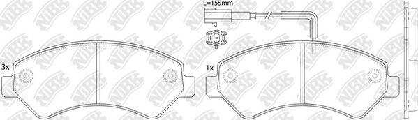 NiBK PN0516W - Kit de plaquettes de frein, frein à disque cwaw.fr