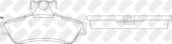 NiBK PN0825 - Kit de plaquettes de frein, frein à disque cwaw.fr