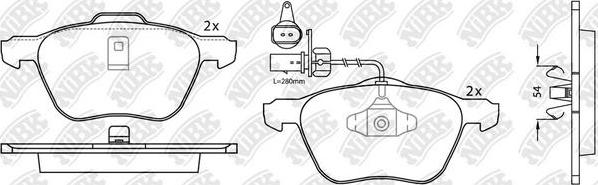 NiBK PN0224W - Kit de plaquettes de frein, frein à disque cwaw.fr