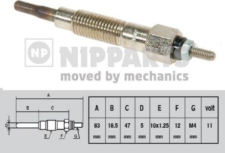 Nipparts J5711008 - Bougie de préchauffage cwaw.fr