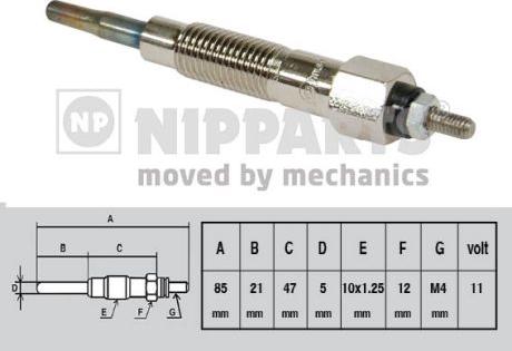 Nipparts J5711025 - Bougie de préchauffage cwaw.fr