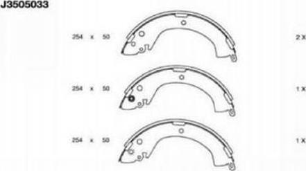Nipparts J3505033 - Jeu de mâchoires de frein cwaw.fr