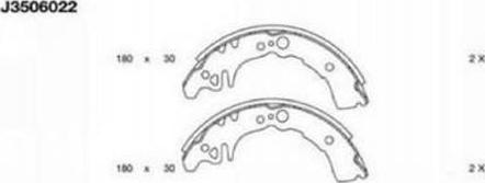 Nipparts J3506022 - Jeu de mâchoires de frein cwaw.fr