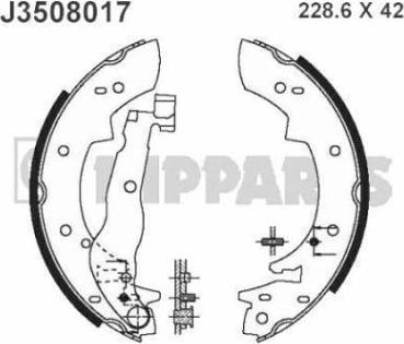 Nipparts J3508017 - Jeu de mâchoires de frein cwaw.fr