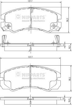 Nipparts J3609009 - Kit de plaquettes de frein, frein à disque cwaw.fr