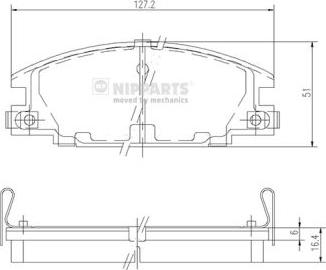 Nipparts J3609004 - Kit de plaquettes de frein, frein à disque cwaw.fr