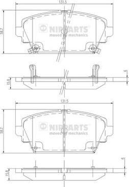 Nipparts J3604047 - Kit de plaquettes de frein, frein à disque cwaw.fr