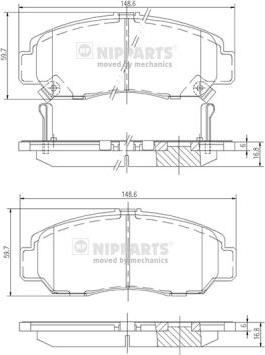 Nipparts J3604051 - Kit de plaquettes de frein, frein à disque cwaw.fr