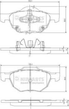 Nipparts J3604064 - Kit de plaquettes de frein, frein à disque cwaw.fr