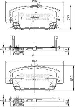 Nipparts J3604065 - Kit de plaquettes de frein, frein à disque cwaw.fr