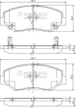 Nipparts J3604061 - Kit de plaquettes de frein, frein à disque cwaw.fr