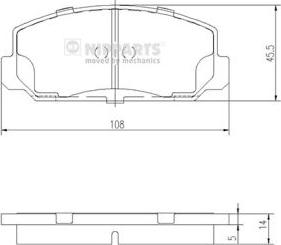 Nipparts J3604006 - Kit de plaquettes de frein, frein à disque cwaw.fr