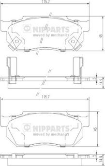 Nipparts J3604019 - Kit de plaquettes de frein, frein à disque cwaw.fr