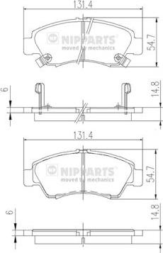 Nipparts J3604034 - Kit de plaquettes de frein, frein à disque cwaw.fr