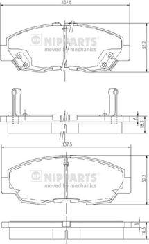 Nipparts J3604030 - Kit de plaquettes de frein, frein à disque cwaw.fr