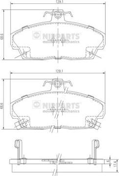 Nipparts J3604031 - Kit de plaquettes de frein, frein à disque cwaw.fr