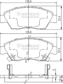 Nipparts J3604033 - Kit de plaquettes de frein, frein à disque cwaw.fr