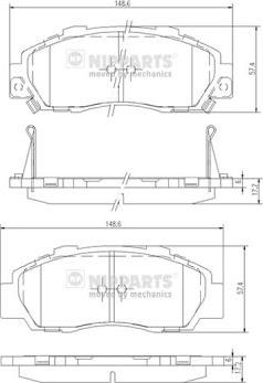 Nipparts J3604032 - Kit de plaquettes de frein, frein à disque cwaw.fr