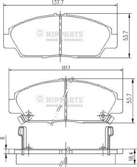 Nipparts J3604037 - Kit de plaquettes de frein, frein à disque cwaw.fr