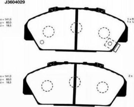 Nipparts J3604029 - Kit de plaquettes de frein, frein à disque cwaw.fr