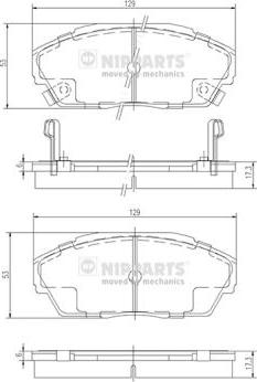 Nipparts J3604026 - Kit de plaquettes de frein, frein à disque cwaw.fr