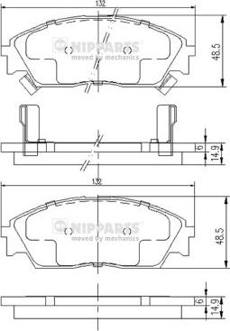 Nipparts J3604023 - Kit de plaquettes de frein, frein à disque cwaw.fr