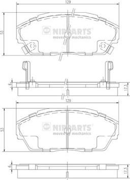 Nipparts J3604022 - Kit de plaquettes de frein, frein à disque cwaw.fr