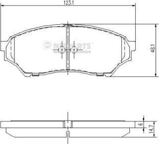 Nipparts J3605040 - Kit de plaquettes de frein, frein à disque cwaw.fr