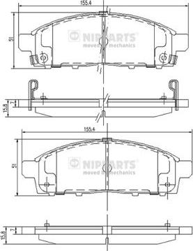 Nipparts J3605050 - Kit de plaquettes de frein, frein à disque cwaw.fr