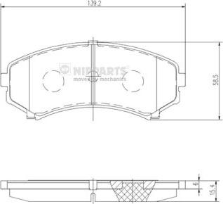 Nipparts J3605039 - Kit de plaquettes de frein, frein à disque cwaw.fr