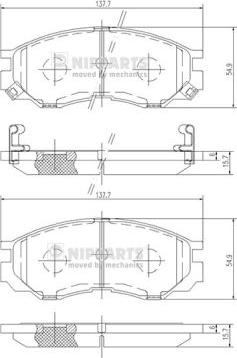 Nipparts J3605035 - Kit de plaquettes de frein, frein à disque cwaw.fr