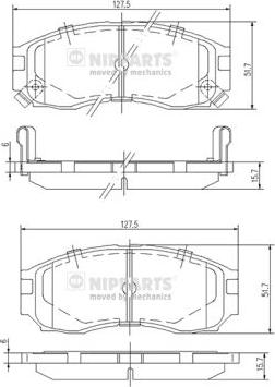 Nipparts J3605030 - Kit de plaquettes de frein, frein à disque cwaw.fr