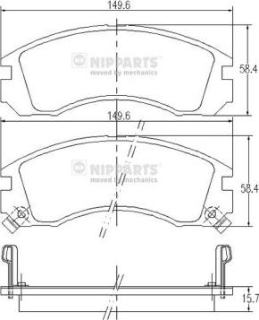 Nipparts J3605031 - Kit de plaquettes de frein, frein à disque cwaw.fr