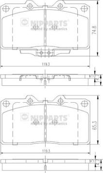 Nipparts J3605033 - Kit de plaquettes de frein, frein à disque cwaw.fr