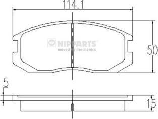 Nipparts J3605032 - Kit de plaquettes de frein, frein à disque cwaw.fr