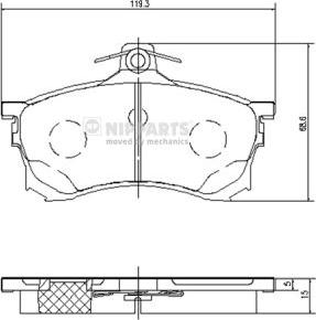 Nipparts J3605037 - Kit de plaquettes de frein, frein à disque cwaw.fr