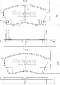 Nipparts J3605029 - Kit de plaquettes de frein, frein à disque cwaw.fr