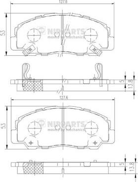 Nipparts J3606012 - Kit de plaquettes de frein, frein à disque cwaw.fr