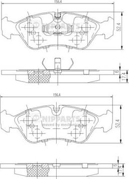 Nipparts J3600900 - Kit de plaquettes de frein, frein à disque cwaw.fr