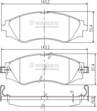 Nipparts J3600902 - Kit de plaquettes de frein, frein à disque cwaw.fr