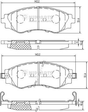 Nipparts J3600910 - Kit de plaquettes de frein, frein à disque cwaw.fr