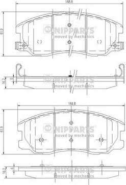 Nipparts J3600913 - Kit de plaquettes de frein, frein à disque cwaw.fr