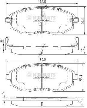 Nipparts J3600912 - Kit de plaquettes de frein, frein à disque cwaw.fr