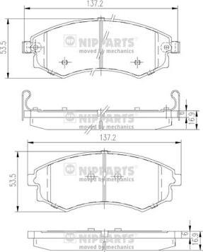 Nipparts J3600401 - Kit de plaquettes de frein, frein à disque cwaw.fr