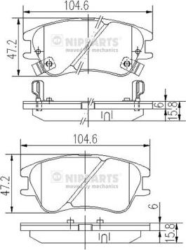 Nipparts J3600540 - Kit de plaquettes de frein, frein à disque cwaw.fr