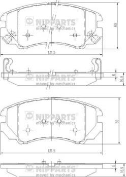 Nipparts J3600541 - Kit de plaquettes de frein, frein à disque cwaw.fr