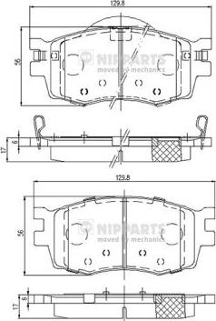 Nipparts J3600542 - Kit de plaquettes de frein, frein à disque cwaw.fr