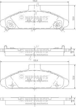 Nipparts J3600503 - Kit de plaquettes de frein, frein à disque cwaw.fr