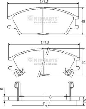 Nipparts J3600539 - Kit de plaquettes de frein, frein à disque cwaw.fr